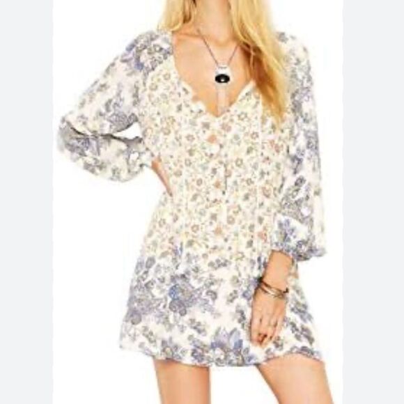 Free People Lucky Loosey Flowy Mini Dress XS - Picture 1 of 7